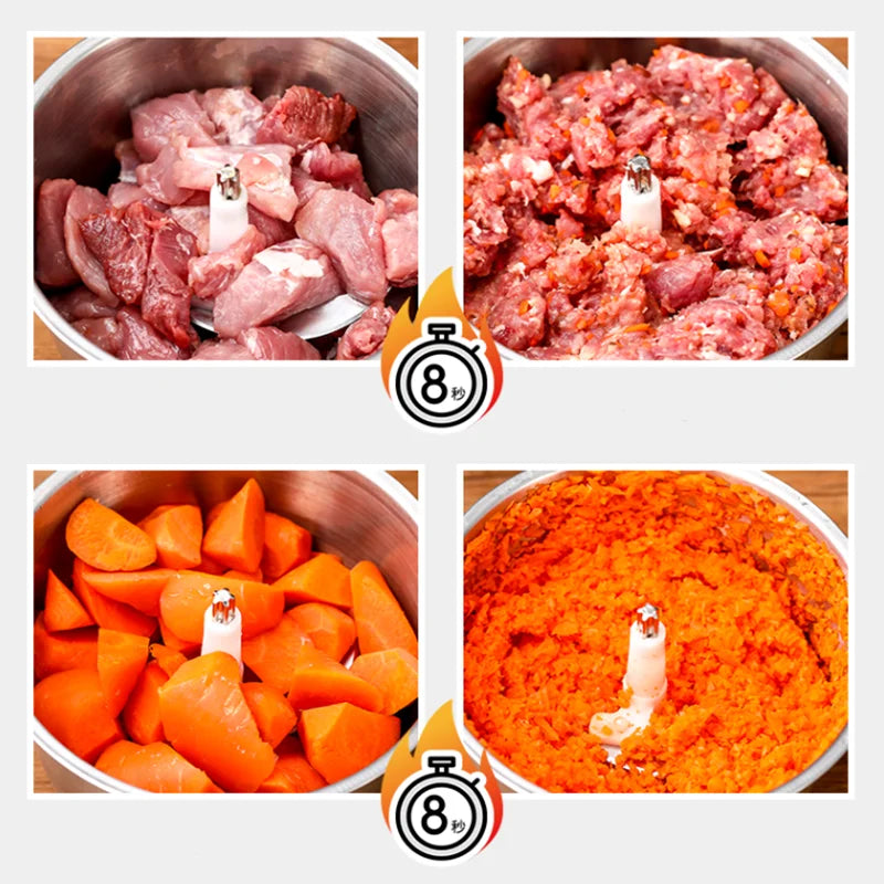 PUXIL 3L Multifunctional Food Processor – 500W Electric Meat Grinder, Garlic Peeler & Vegetable Chopper