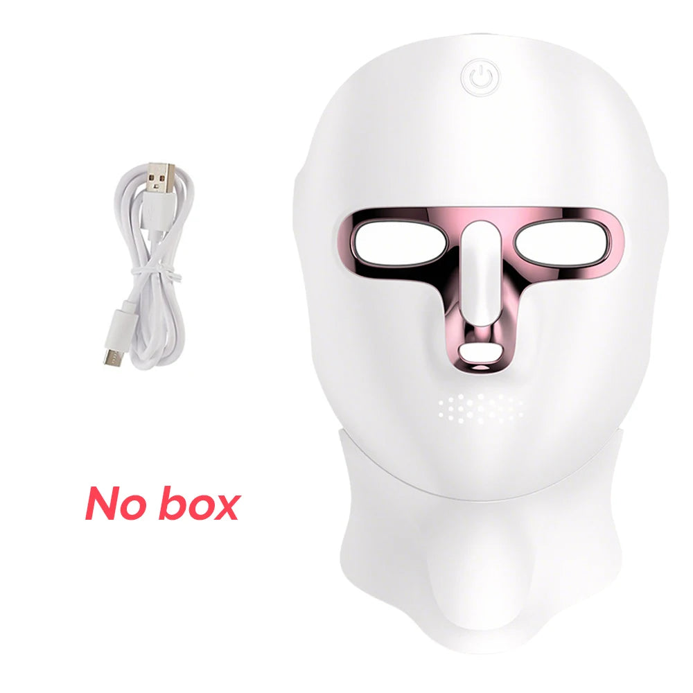 ForeverLily Wireless 7-Color LED Facial & Neck Mask – Rechargeable Skincare Light Therapy Device