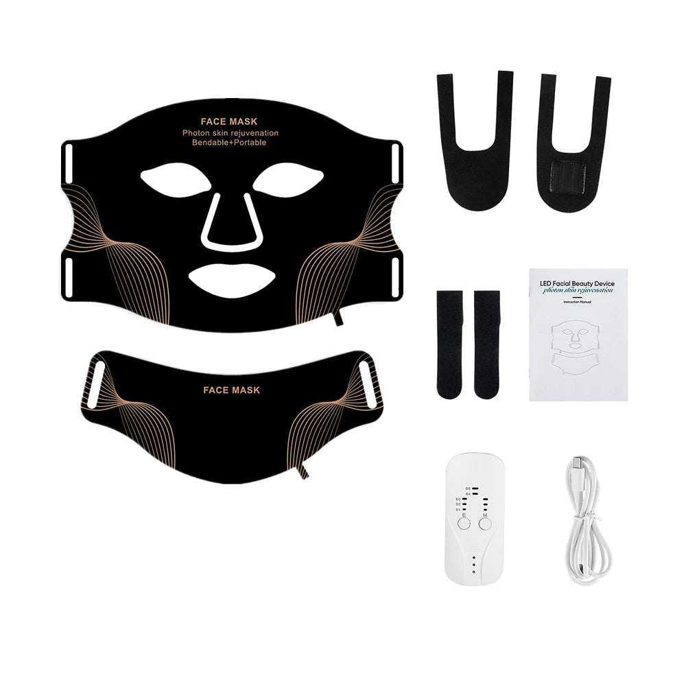 ForeverLily 7-Color Silicone LED Face & Neck Mask – USB Rechargeable Skincare Beauty Device