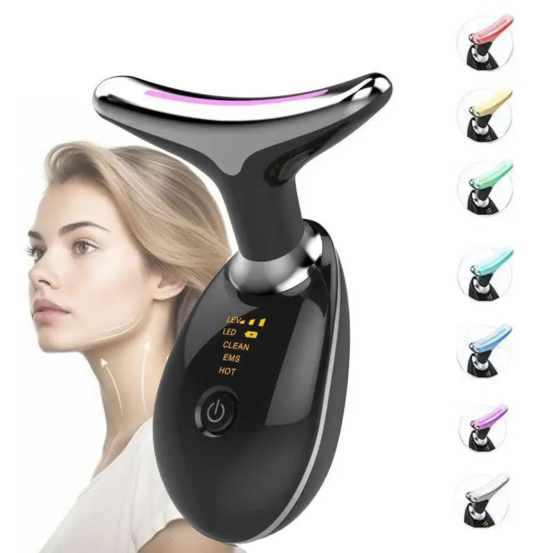 EMS Facial Massager – 7 Color LED, Heat & Skin Tightening Device