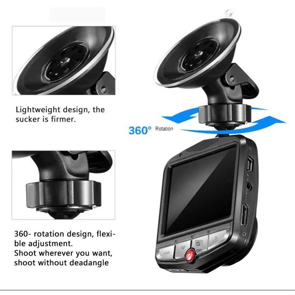 XMSJ 1080P Full HD Car Dash Cam – Loop Recording, G-Sensor, Parking Monitor & 2.4″ Screen