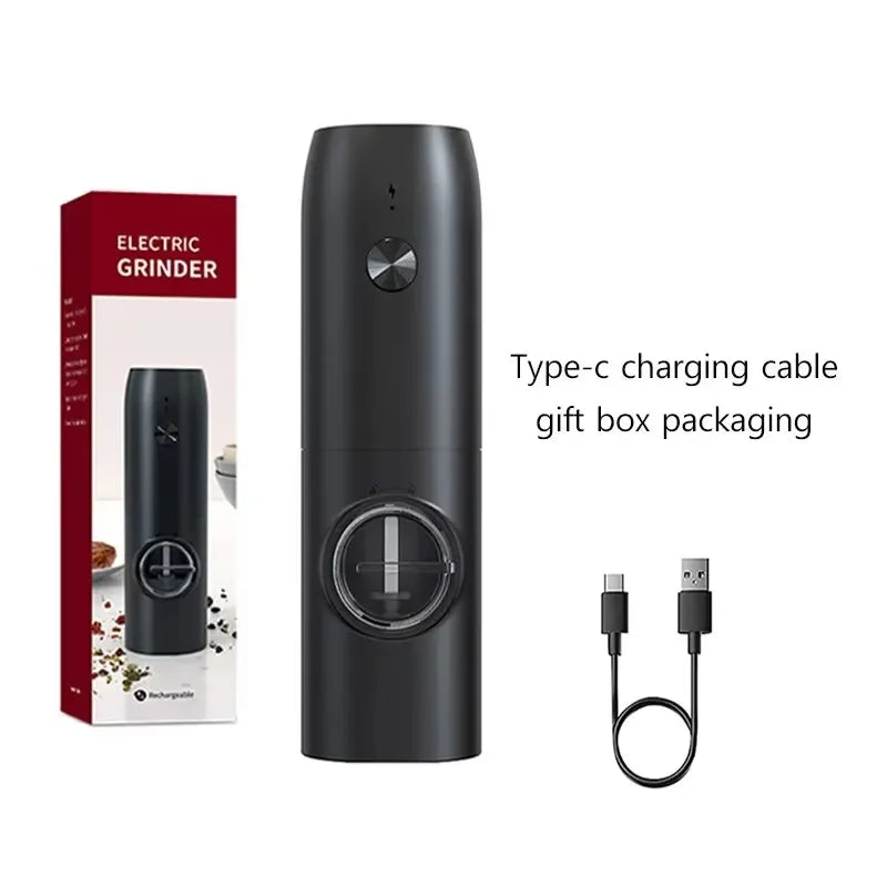 OLOEY Rechargeable Electric Salt & Pepper Grinder Set – Adjustable Coarseness with LED & Charging Base