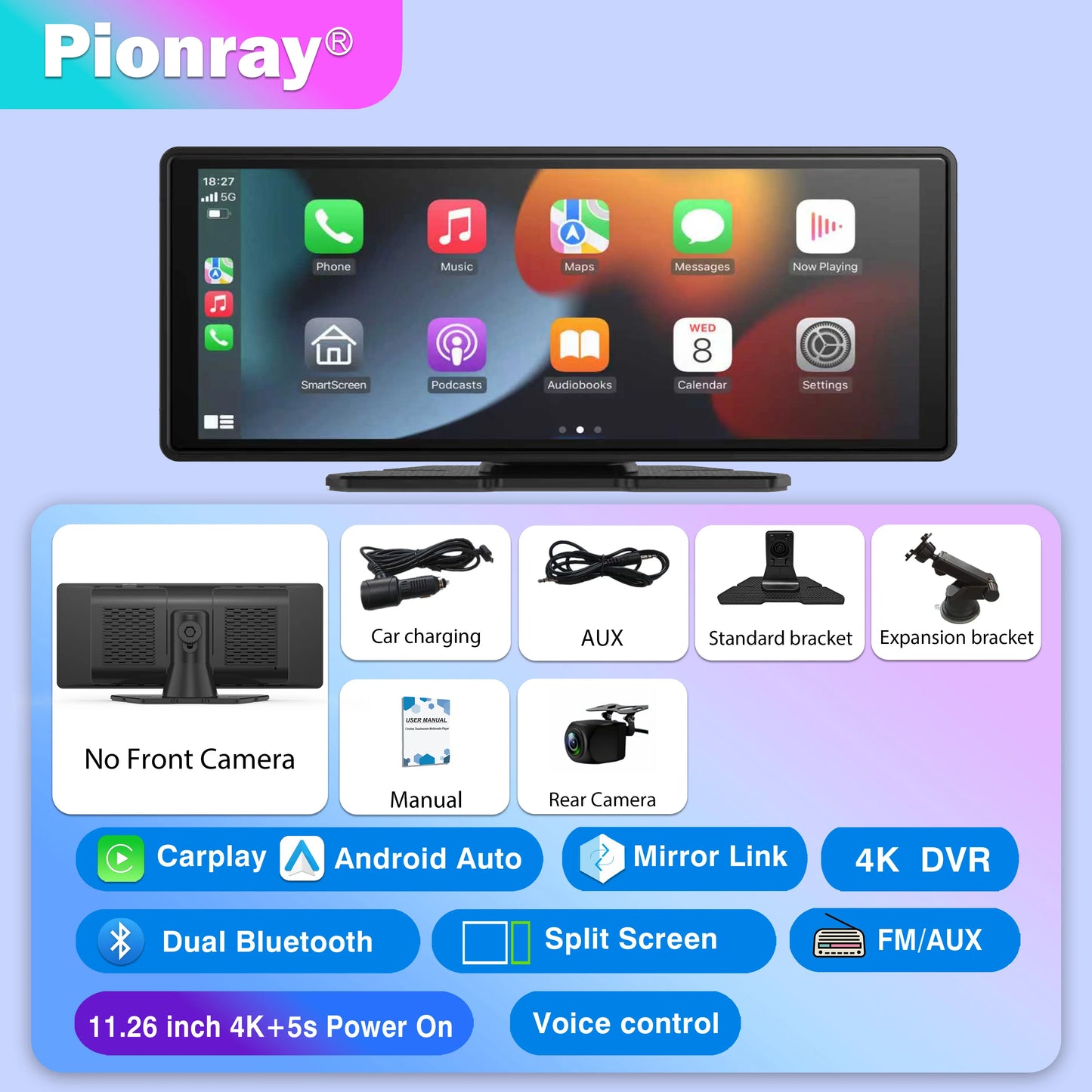 Pionray Universal Car Multimedia Player 7β / 10.26β β CarPlay, Android Auto