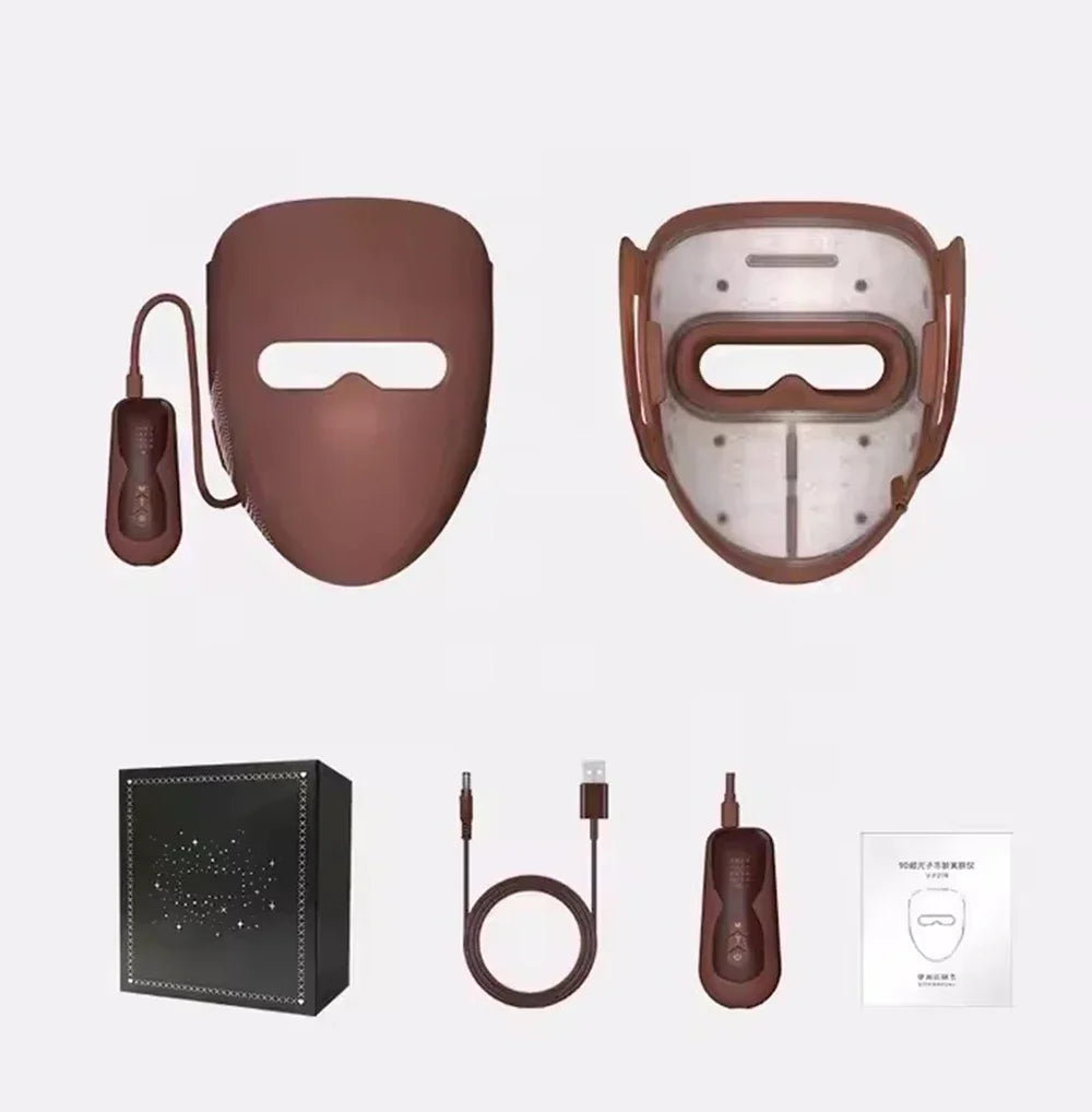 3D Silicone LED Face Mask with Red & Near-Infrared Light – USB Rechargeable Skincare Beauty Device