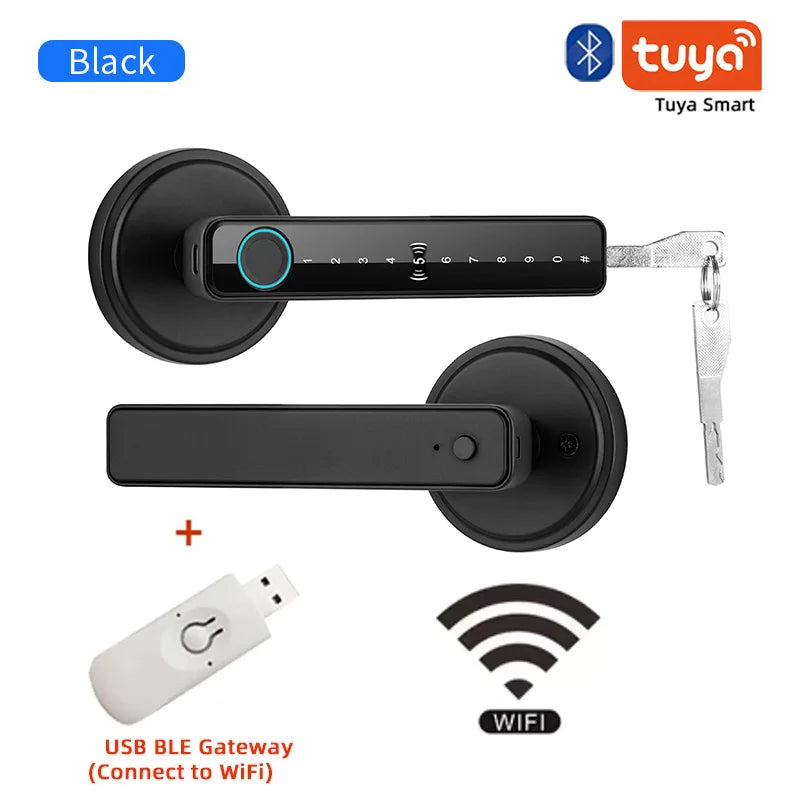 ZSF3 Smart Fingerprint Door Lock β Tuya Bluetooth App, Password & Key Unlock