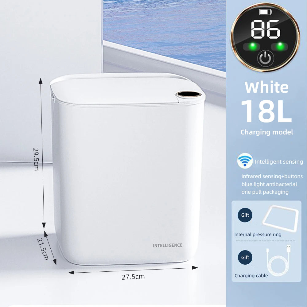 18L/20L Automatic Smart Trash Can – IPX5 Waterproof, Antibacterial Lamp, Long Battery Life