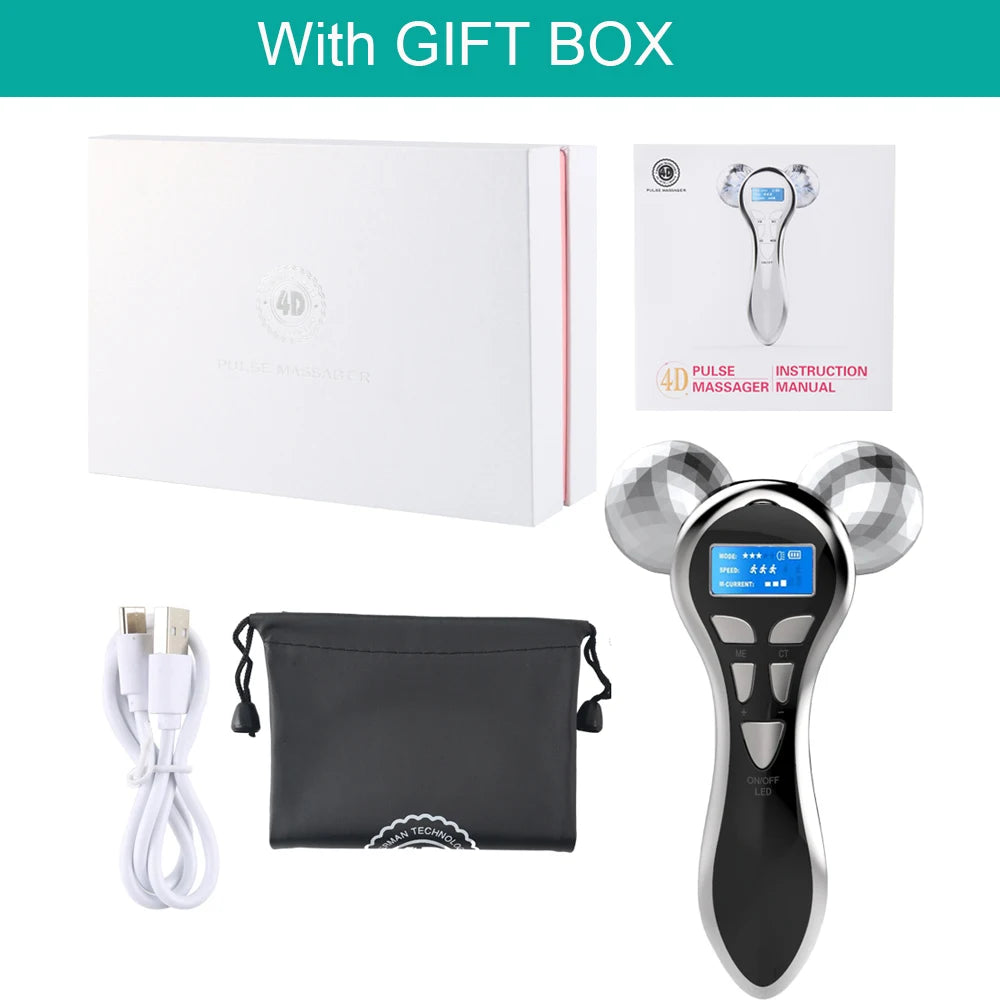 GLOMEVE 4D EMS Facial Roller – LED Vibration Face Lift & Anti-Aging Tool