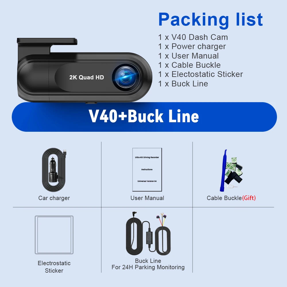 Soam 2.5K WiFi Dash Cam with GPS & Parking Monitor β 1440P Night Vision DVR
