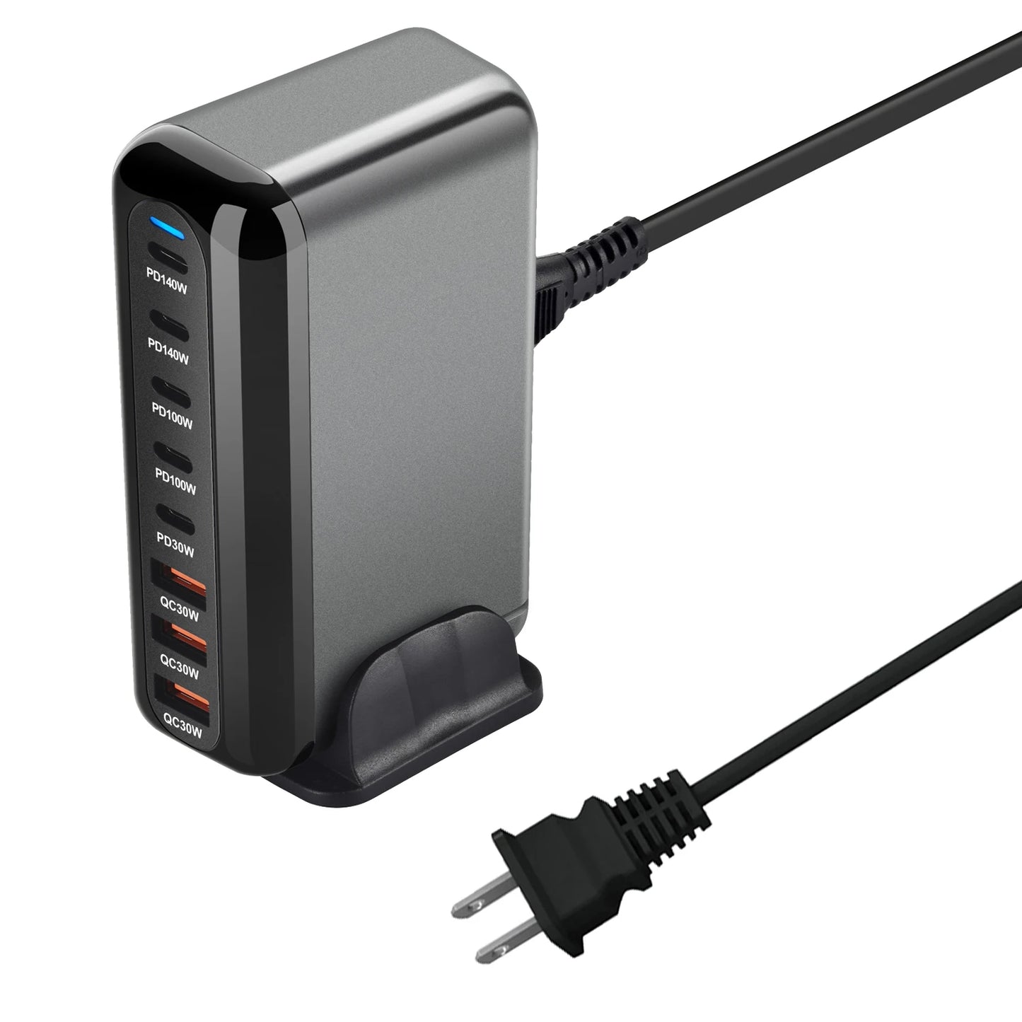 GaN Fast Charger 140W – USB-C PD 3.0 Multi-Port Desktop Charger