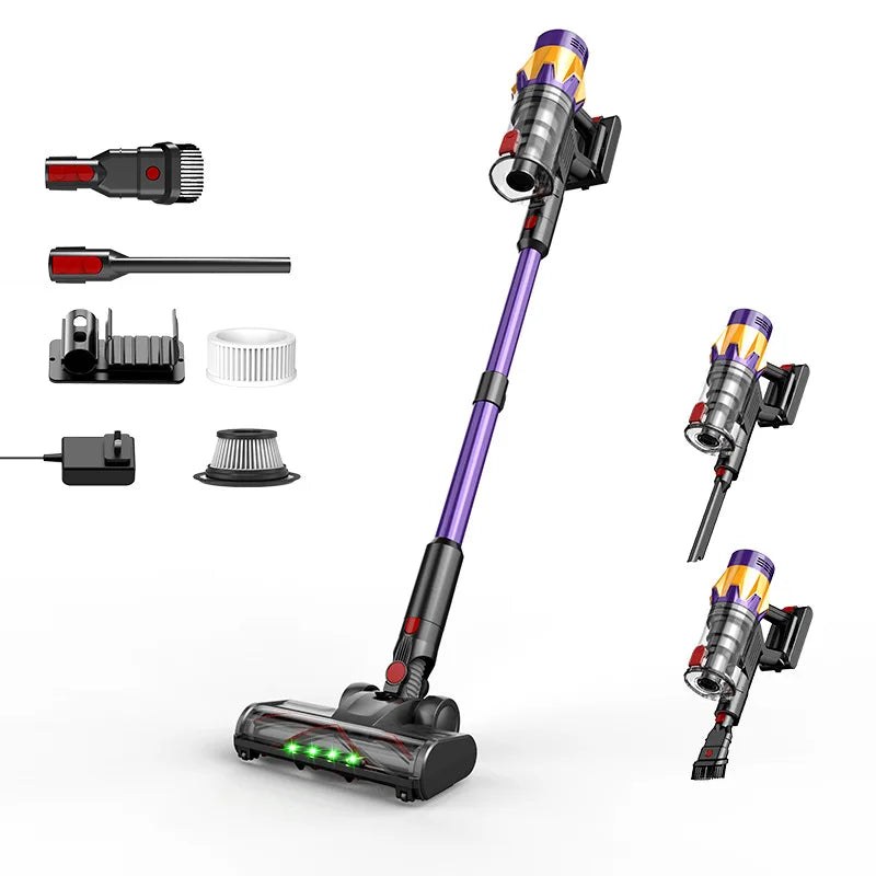 MPQU 550W Cordless Stick Vacuum Cleaner – 40-Min Runtime, HEPA Filter, Turbo Brush