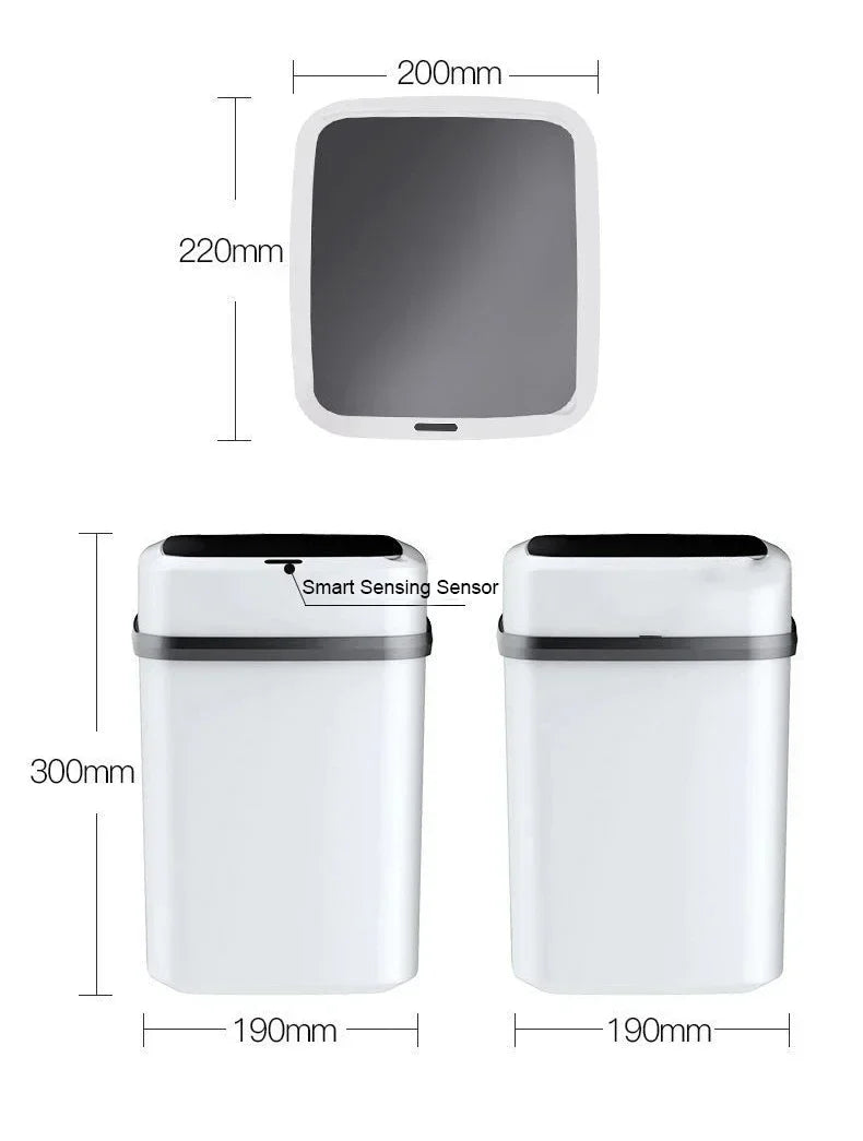 Automatic Trash Can 13L – Touchpad Sensor, Odor Isolation & Quiet Close
