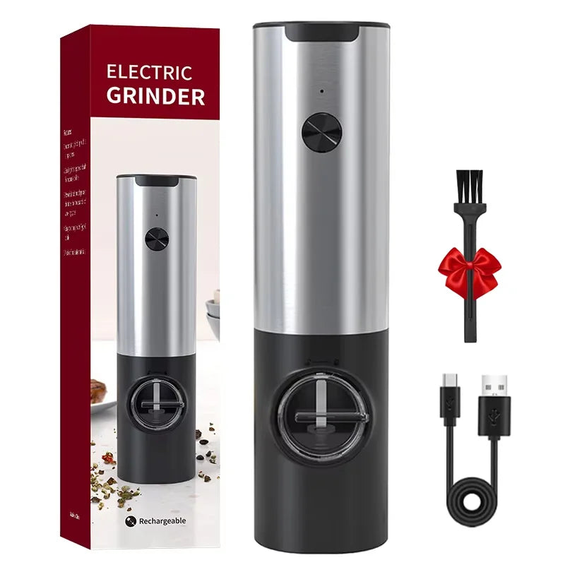 Automatic Salt & Pepper Grinder Set – Electric USB Rechargeable Spice Mills