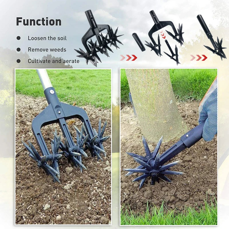 QDS Lawn Aerator Tool Push Style Soil Spike Aerator for Garden & Lawn Care