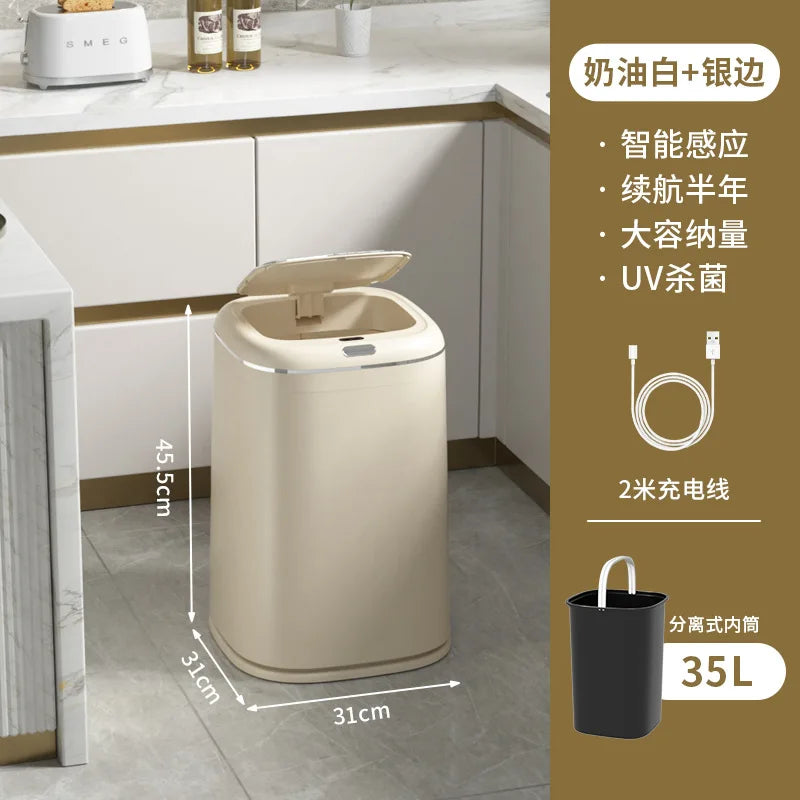 Large Smart Sensor Trash Can 20L / 35L / 40L – Touchless Automatic Garbage Bin for Kitchen
