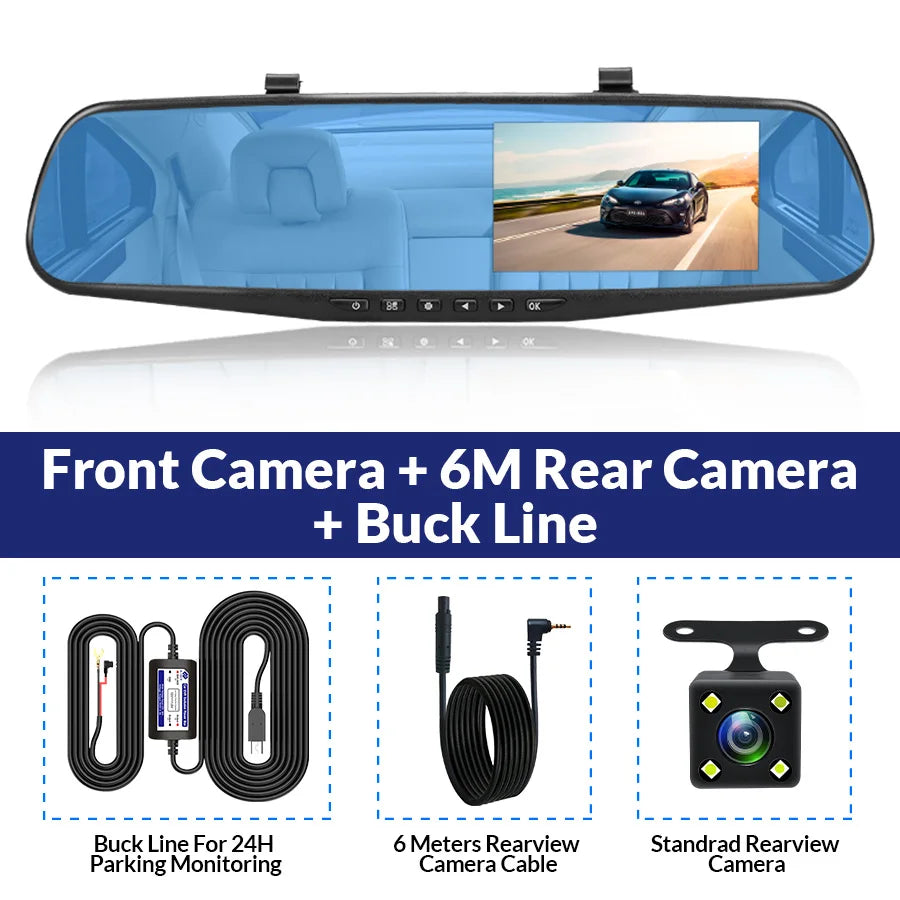 Acceo Rearview Mirror Dash Cam with Dual Camera β 1080P Front & Rear Parking Monitor