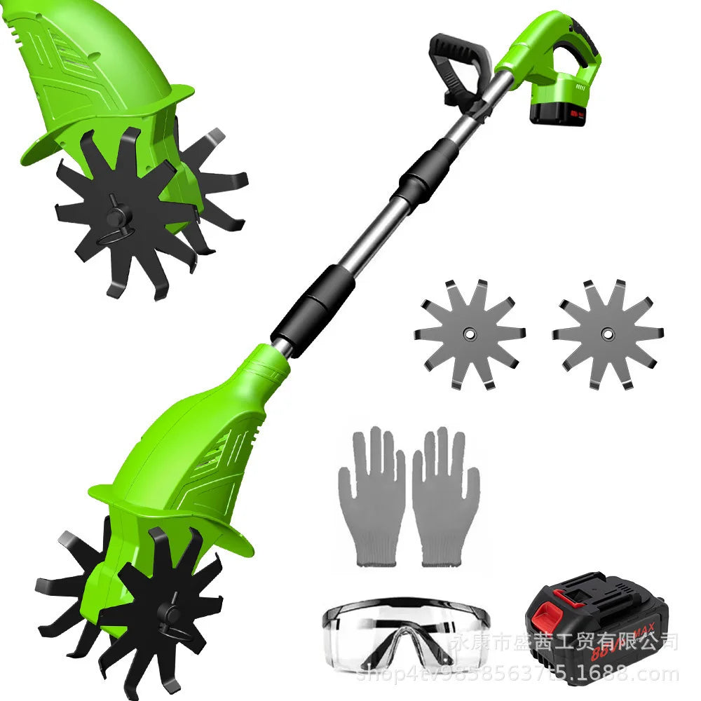 LXXMY Cordless Electric Cultivator 4000W High Power Garden Tiller with Makita Battery