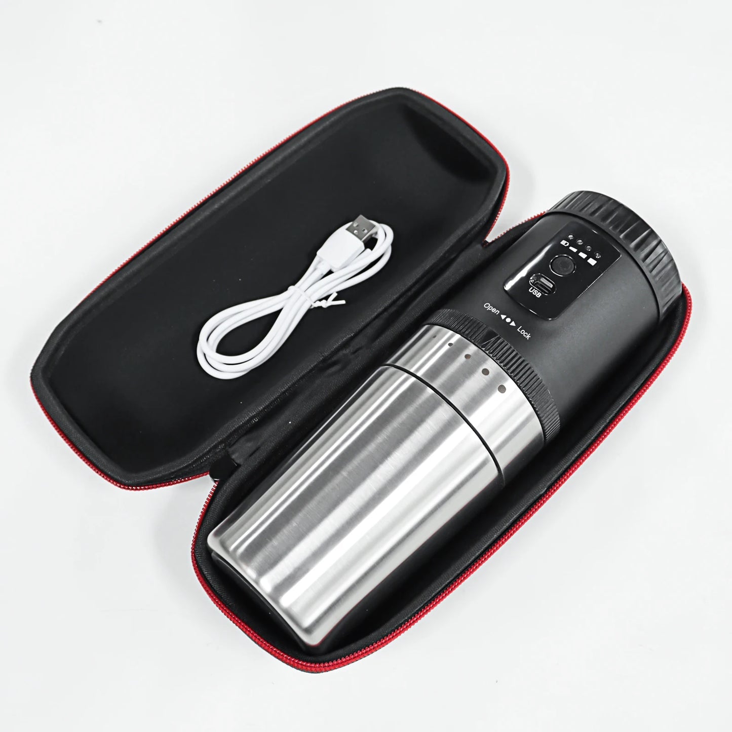 SENSEMAKE Portable Electric Coffee Maker with Grinder – Rechargeable 3-in-1 Travel Brewer