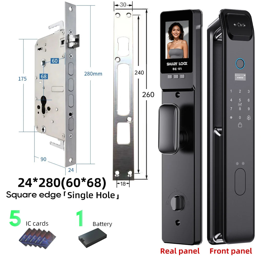 Wishome W-F9 Smart Face Recognition Door Lock with Camera & HD Screen โ WiFi Fingerprint Lock