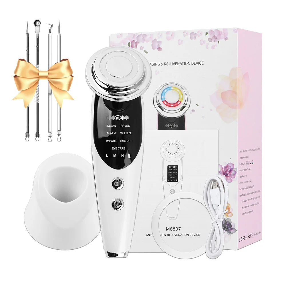 SUOLAER 7-in-1 EMS RF Facial Massager – Microcurrent & Light Therapy Skin Rejuvenation Device