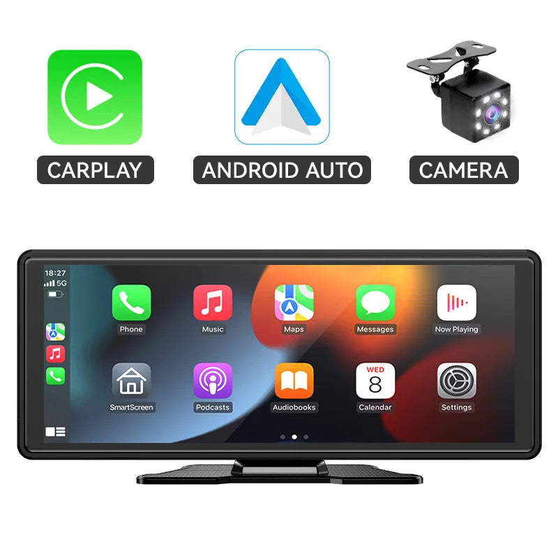 Venbes 10.26” Portable Wireless CarPlay & Android Auto Screen – Universal Fit