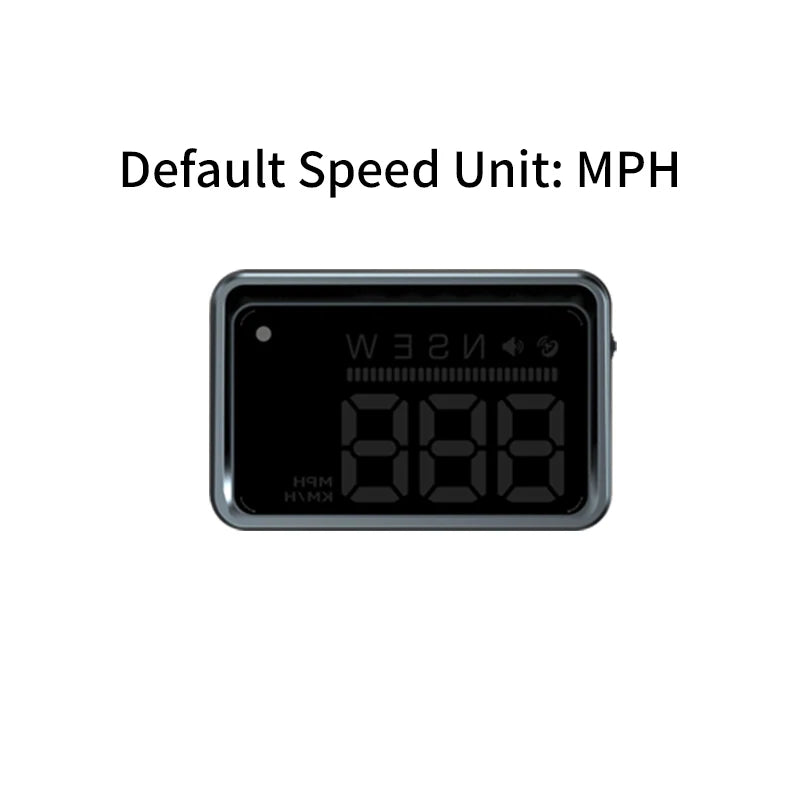 KWHUD GPS Car Head-Up Display – USB Speedometer HUD with Compass, LED Ambient Light & Speed Alarm (Universal Fit)