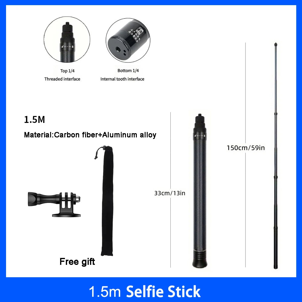 Professional Invisible Selfie Stick Tripod for Insta360 X5/X4/X3 & Action Cameras
