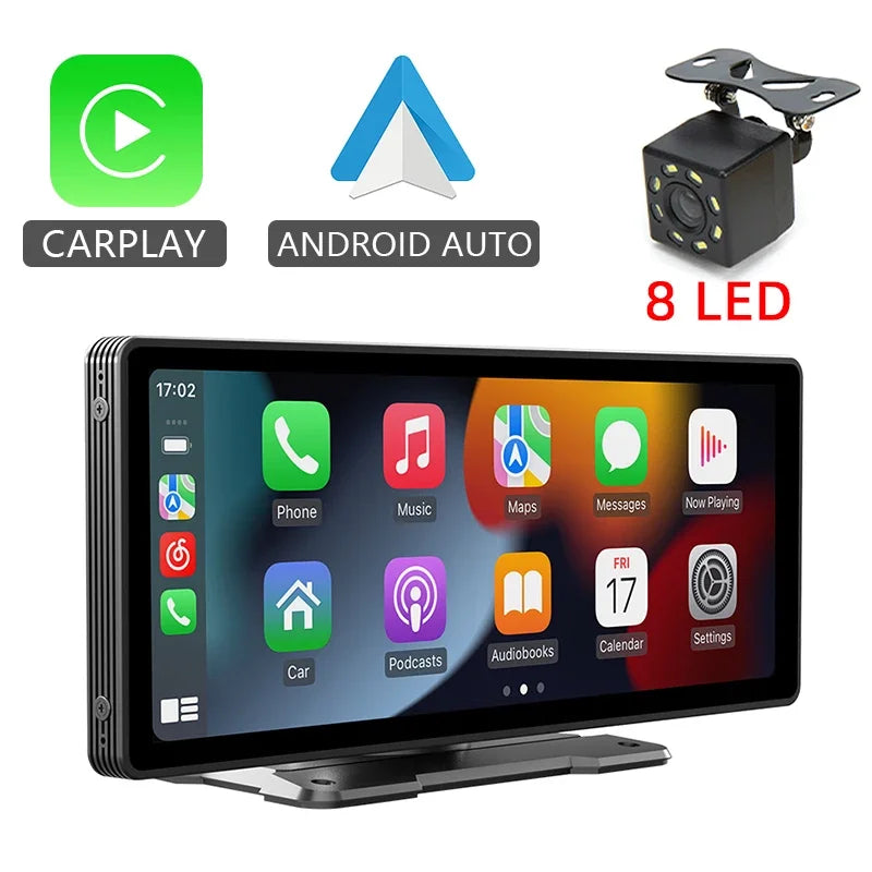 10.26″ Smart Car Mirror Multimedia Player – Wireless CarPlay & Android Auto, Bluetooth, AUX & USB