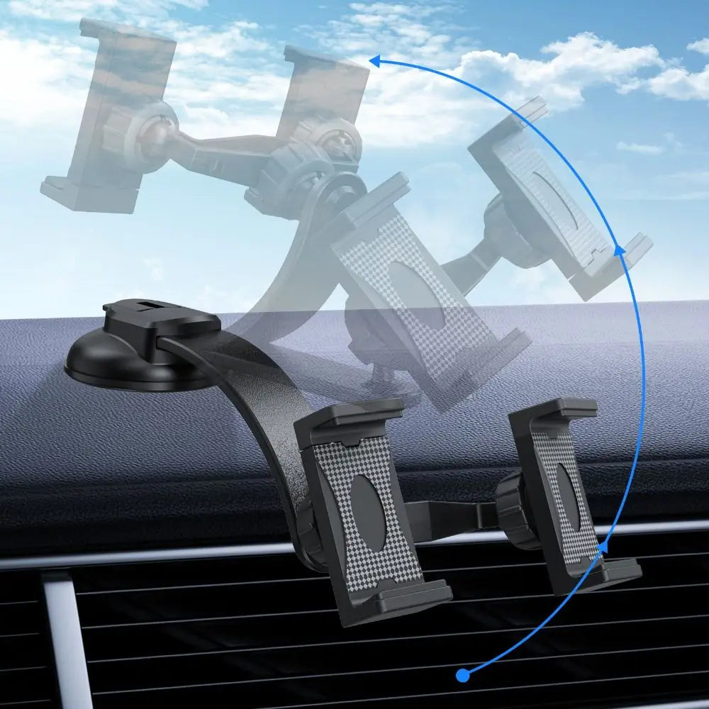 Portable Airplane Phone Holder Clip-On – 360° Rotating Travel Phone Stand for Seat Tray & Desk