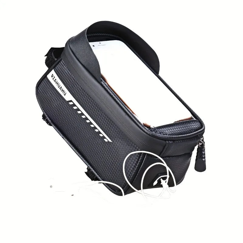 Rainproof Bicycle Phone Holder Bag – Touchscreen Top Tube Bike Storage Pouch