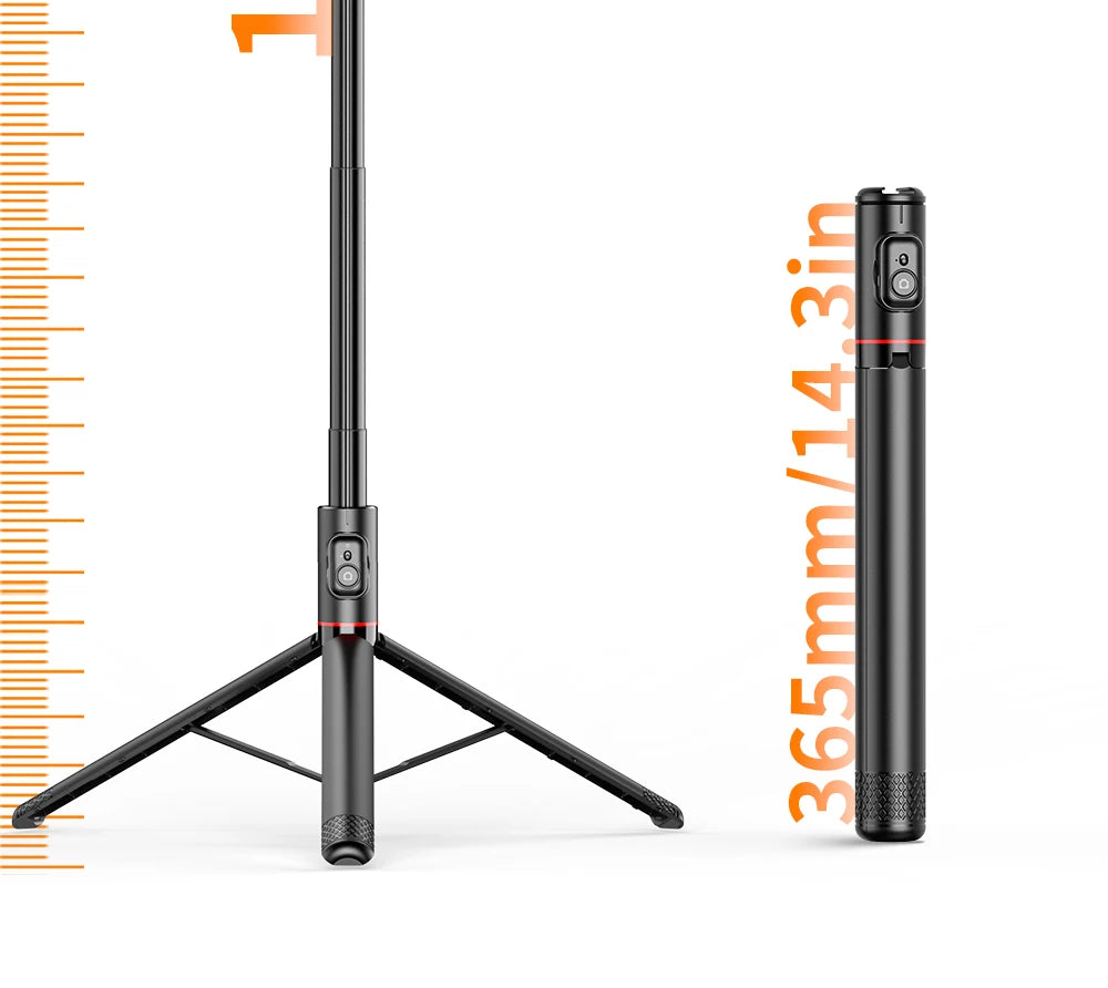 Selfieshow 1.83m Bluetooth Selfie Stick Tripod with Remote – Hidden Design, Stable & Portable