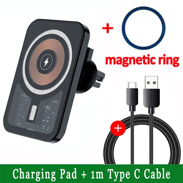 VIKEFON 30W Magnetic Car Phone Holder Charger – iPhone Fast Wireless Charging