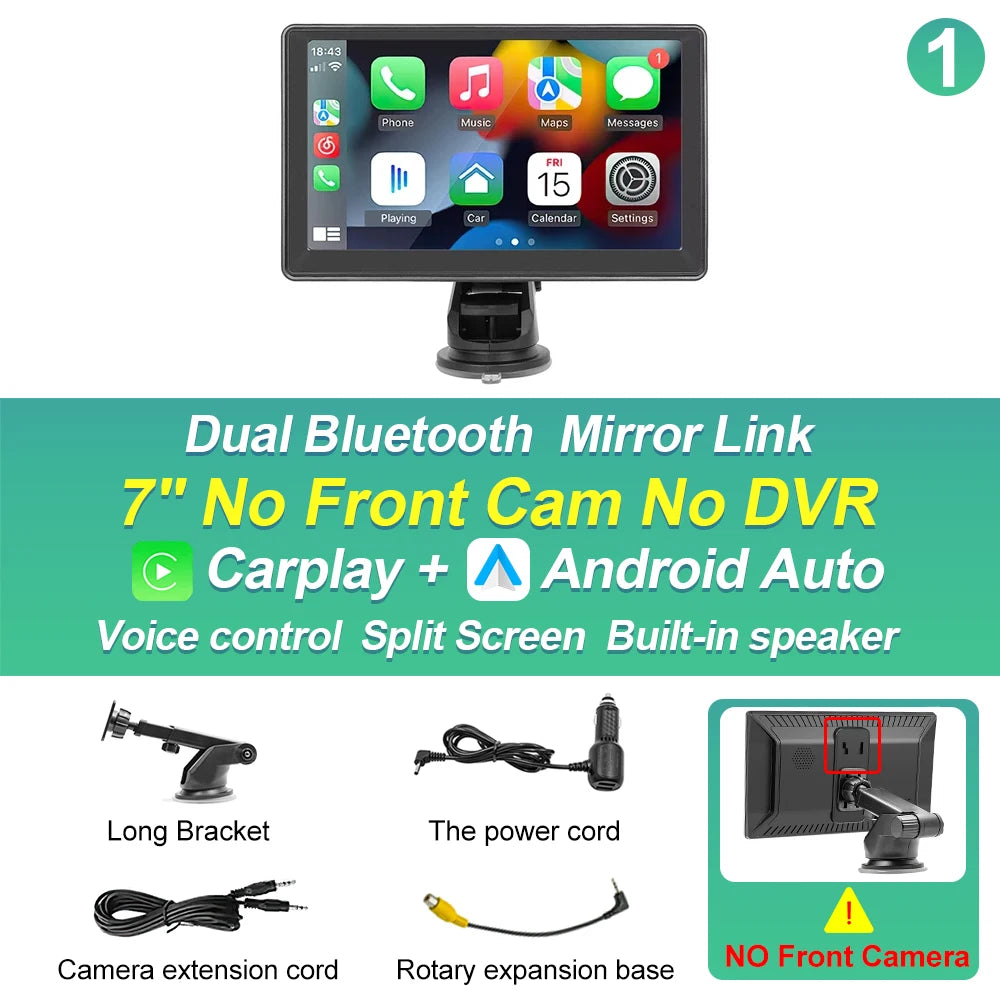 XIMA 11.3β 4K Dash Cam with Wireless CarPlay & Android Auto β Dual Camera Smart Screen