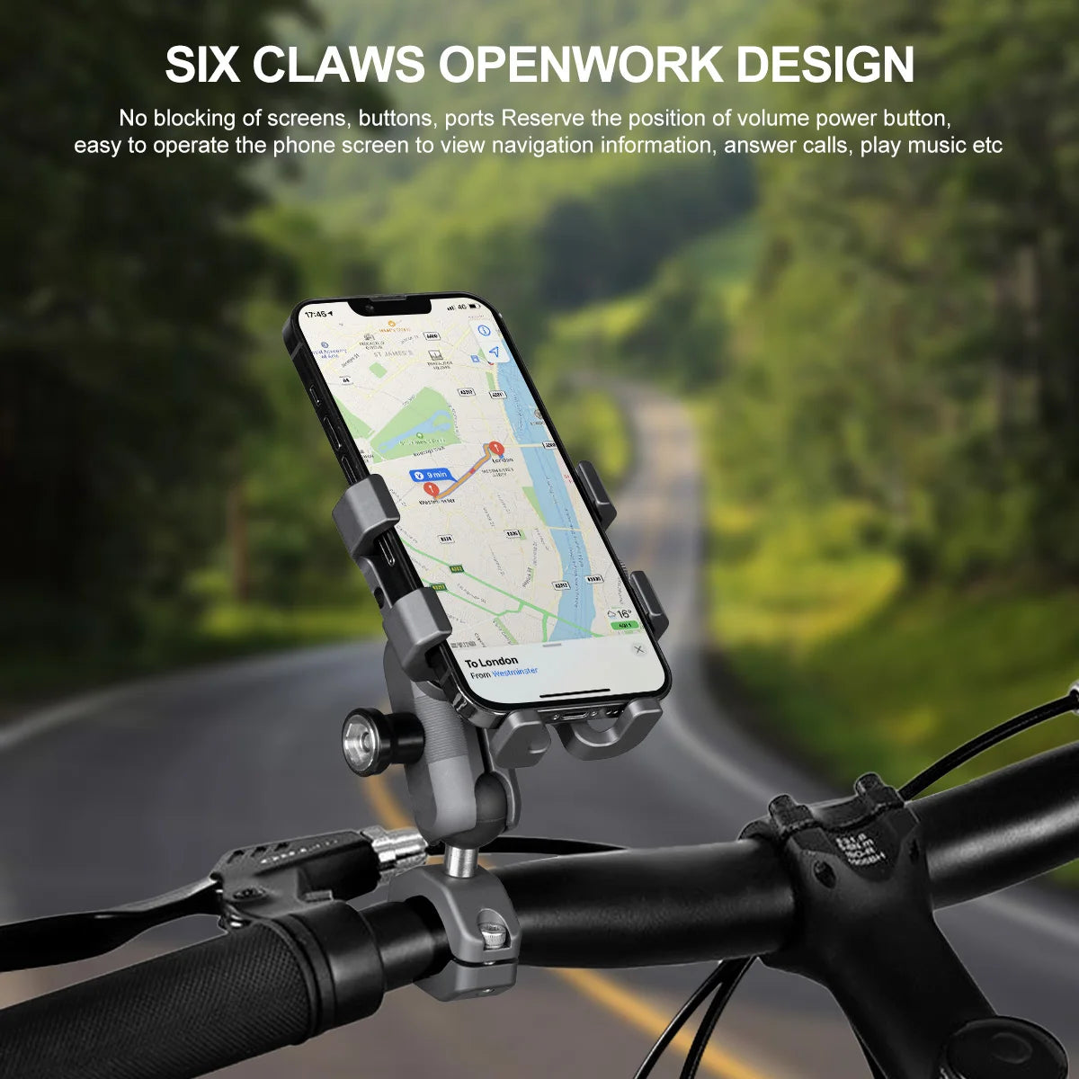 Motorcycle Phone Holder CPC-09T6F – Universal Handlebar Mount