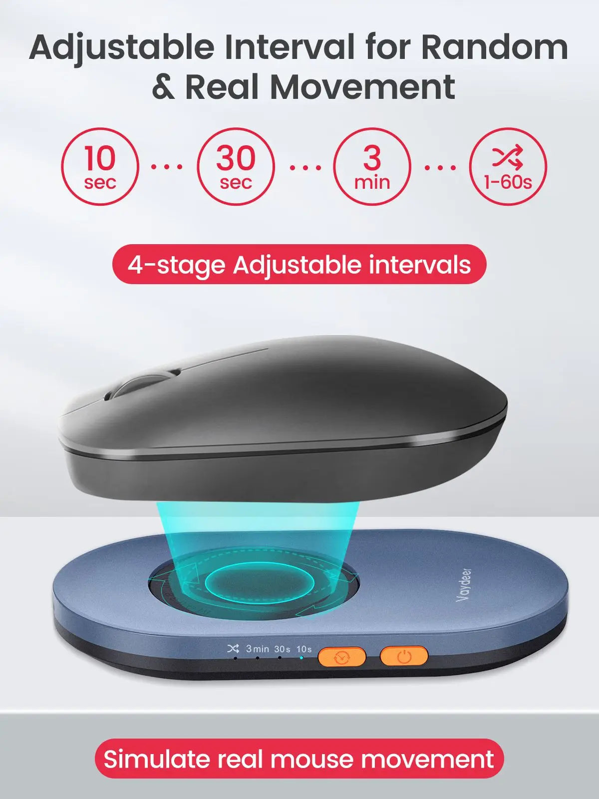 Ultra-Slim Mouse Jiggler – Silent USB Mouse Mover with Adjustable Timer