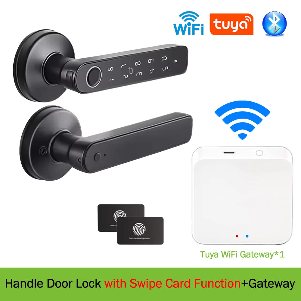 Tuya Smart Door Lock X1/X2 โ Fingerprint, Password & App Control with Emergency USB