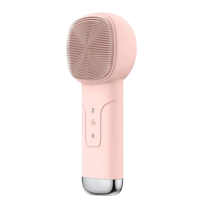 Alwafore Rechargeable Silicone Facial Cleansing Brush with Hot & Cold Compress – IPX6 Waterproof Deep Clean Tool