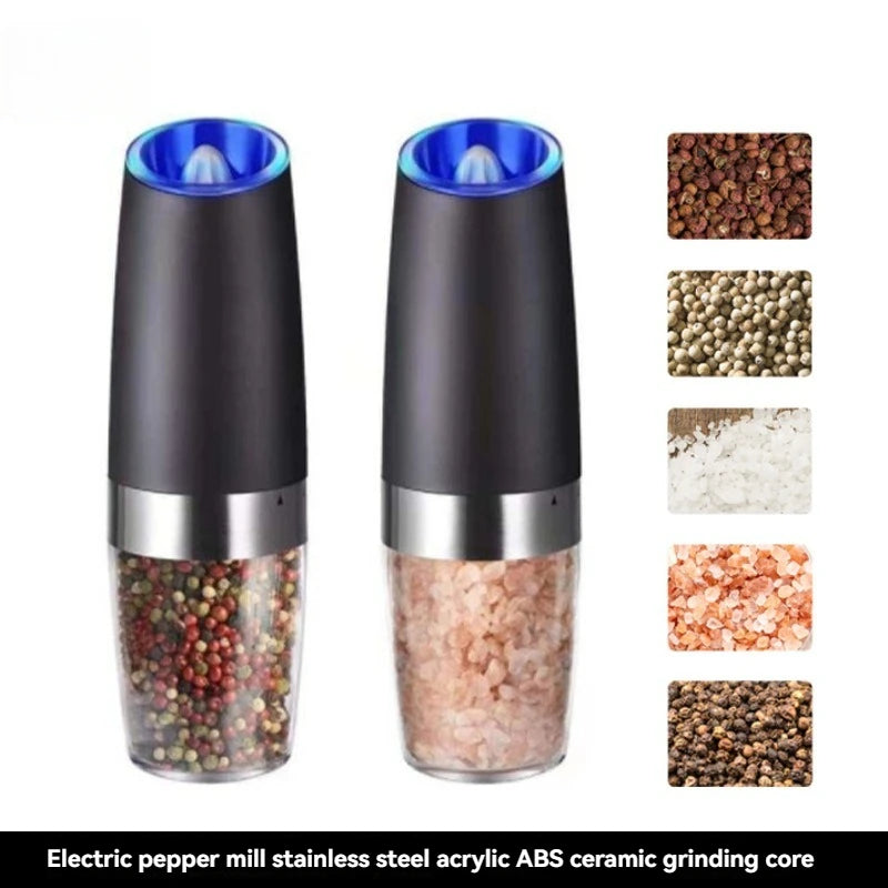 Gravity Induction Electric Pepper Grinder β Automatic Salt & Pepper Mill with LED Light