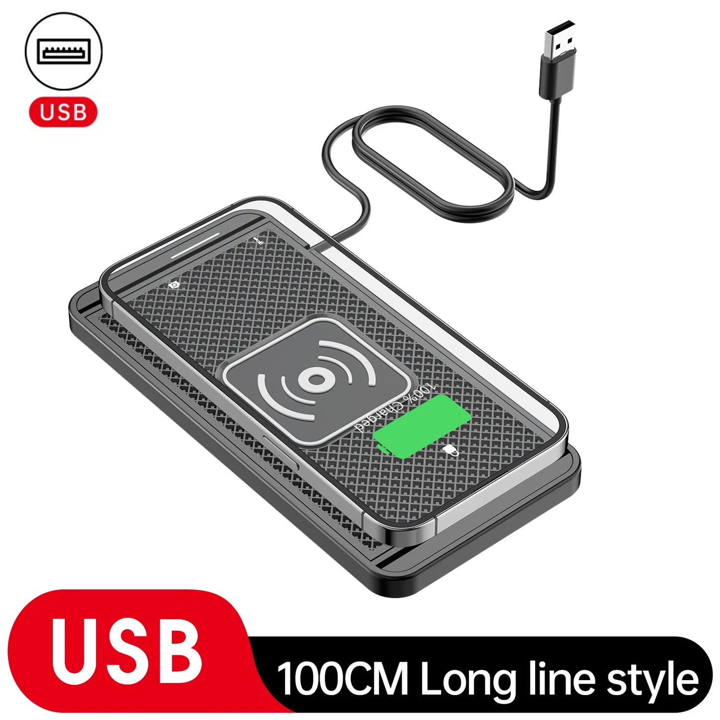Universal 20W Car Wireless Charging Pad | Silicone Non-Slip Fast Charging Mat