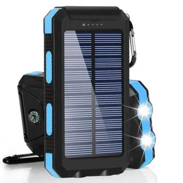 Solar Power Bank with LED Torch & Compass β Outdoor Emergency Charger (20W)