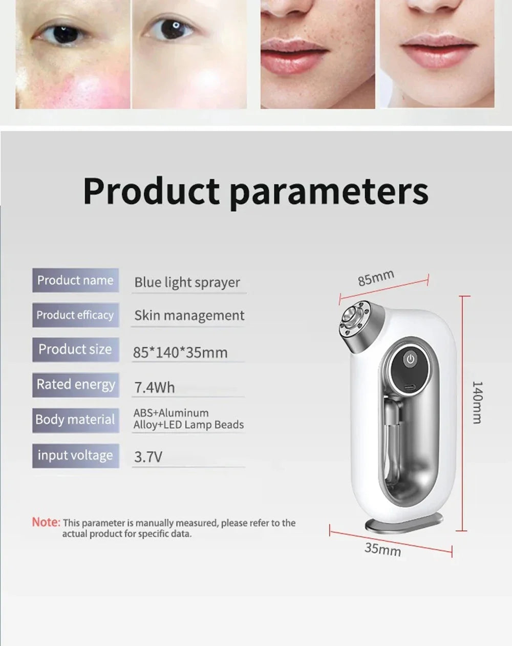 Vilnason ZYP-002 Hot & Cold Facial Steamer – Blue Light Nano Mist Oxygen Injector