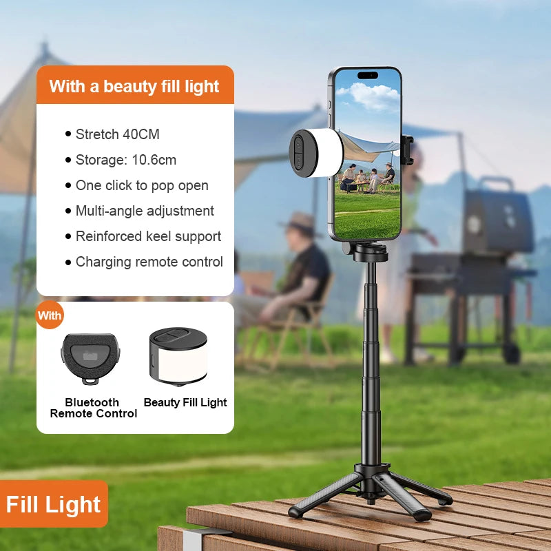 Mini MagSafe Selfie Stick Tripod – Bluetooth Remote & 360° Rotation