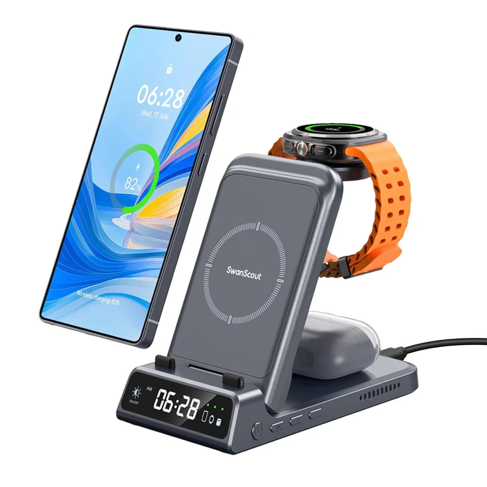 Foldable Wireless Charger Stand for Samsung Phone, Watch & Buds