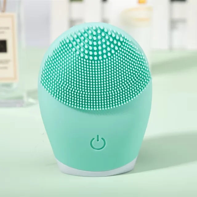 Electric Silicone Facial Cleansing Brush – High-Frequency Vibration Deep Clean & Massage Tool