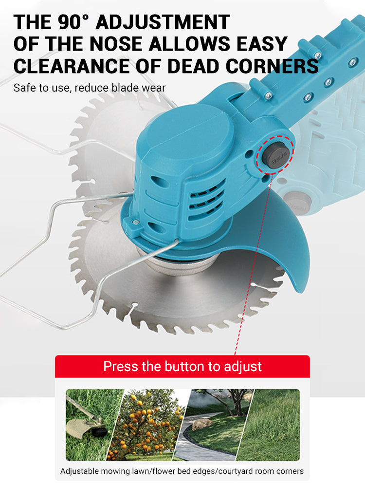 Cordless Lawn Mower Trimmer 650W Multi Blade Grass Cutter Makita 21V Battery Compatible