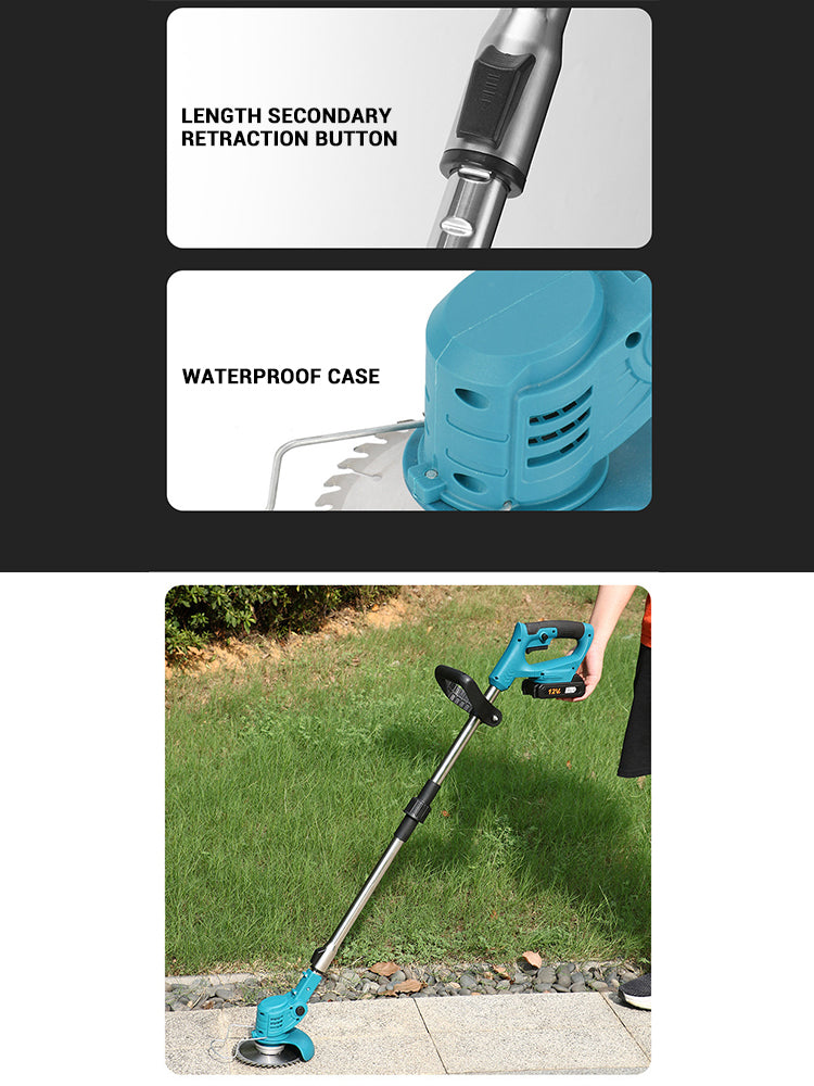Cordless Lawn Mower Trimmer 650W Multi Blade Grass Cutter Makita 21V Battery Compatible
