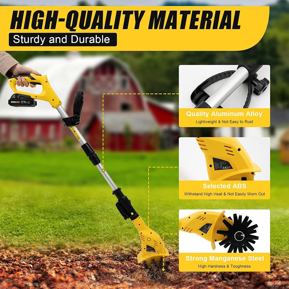 Cordless Garden Cultivator 21V Brushless Motor Soil Tiller (Makita 21V Battery Compatible)