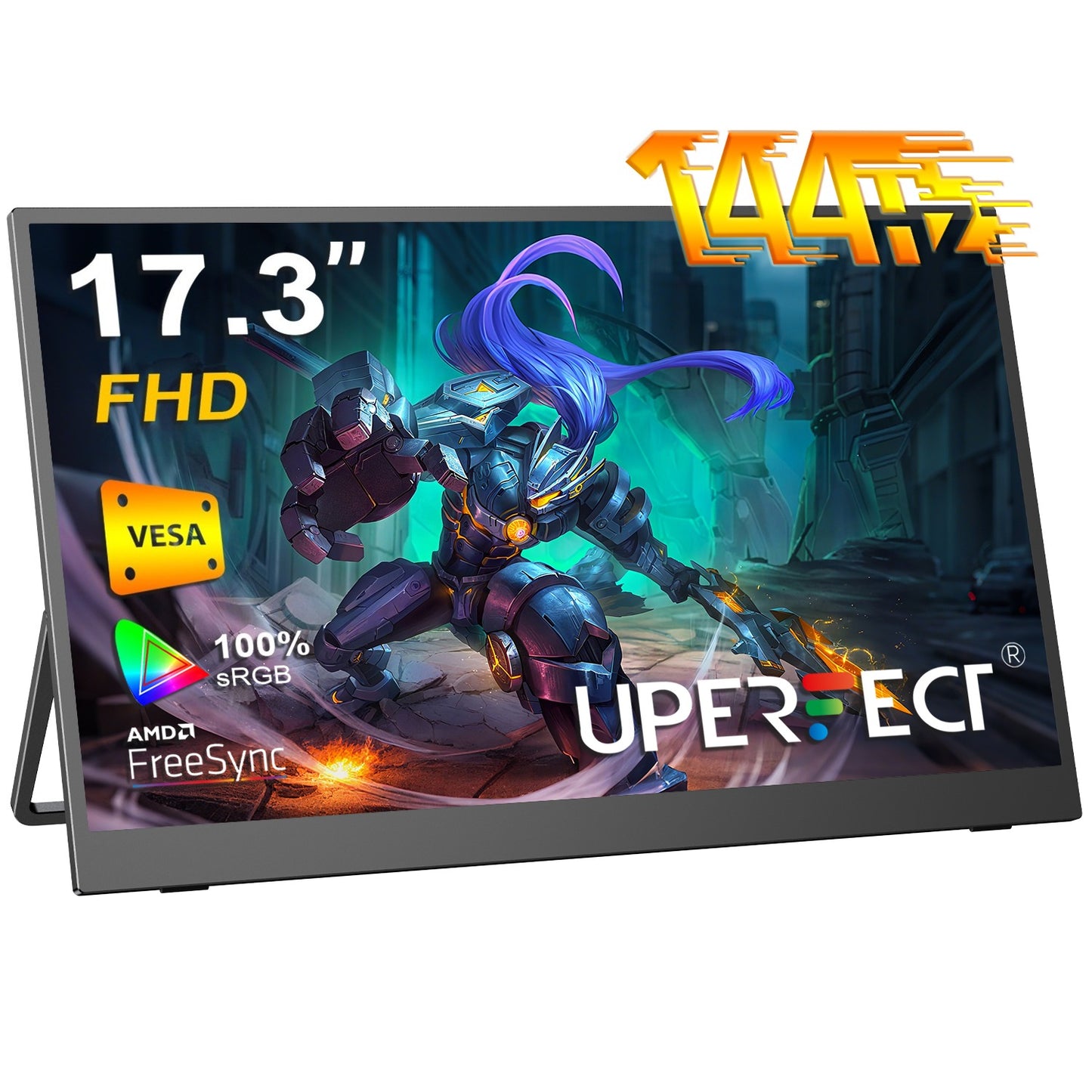 UPERFECT 17.3″ 144Hz Portable Gaming Monitor IPS USB-C HDMI HDR External Display