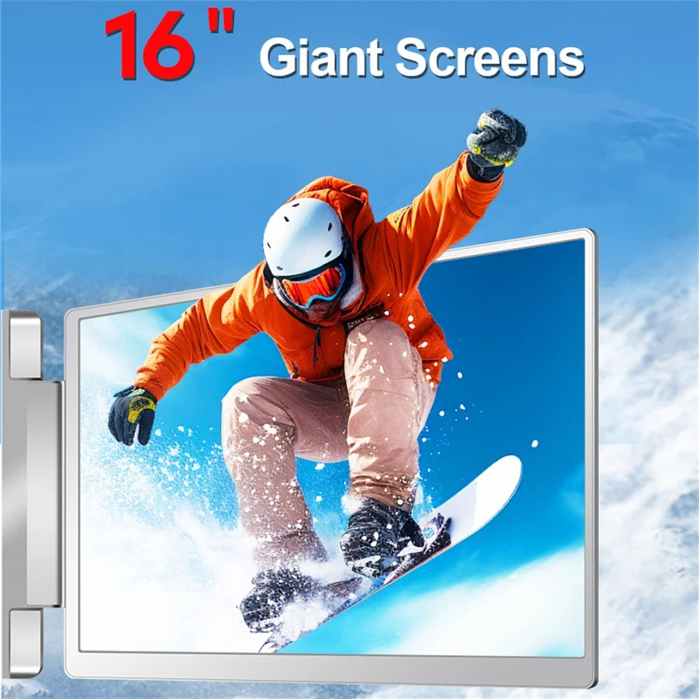 Rospider 16″ Triple Screen Laptop Extender IPS Monitor | 1920×1200 FHD | Dual Rotatable Screens | Type-C Portable Display