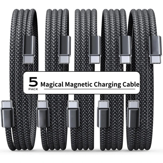 Magnetic Fast Charging Cable 100W – USB-C to C / Lightning Nylon Braided Cable