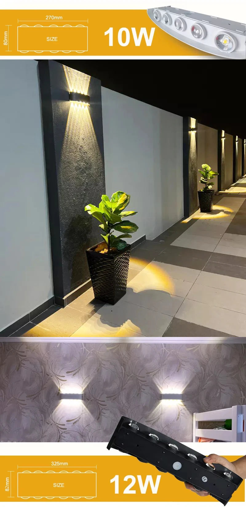 ErtimeLED IP65 Up & Down LED Wall Light | Indoor Outdoor Waterproof Sconce (2W–12W)